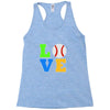 love baseball neon rhinestuds Racerback Tank