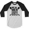 Real Men Coach Girls Softball Dad 3/4 Sleeve Shirt