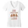 end sweetshop labor Women's V-Neck T-Shirt
