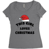 this girl loves christmas Women's Triblend Scoop T-shirt