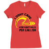 I Don't Care How Many Miles Per Gallon Ladies Fitted T-Shirt