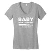 baby now loading Women's V-Neck T-Shirt