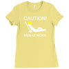 caution men at work Ladies Fitted T-Shirt
