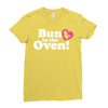 Bun in the Oven with Heart Baby Girl Ladies Fitted T-Shirt