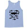 shark chart light blue t shirt Tank Top