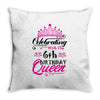 Celebrating With the 6th Birthday Queen Throw Pillow
