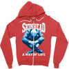 skinhead a way of life blue ideal birthday gift present. Zipper Hoodie