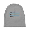 practice your texting Baby Beanies