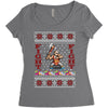 ugly sweater fight christmas t shirts Women's Triblend Scoop T-shirt