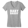 baby daddy t shirt funny daddy fathers day tee father to be family reu Women's V-Neck T-Shirt