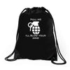 pull me, i'll blow your mind Drawstring Bags