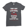 step kids white letter Ladies Fitted T-Shirt