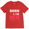 couple tshirt   born to love her V-Neck Tee