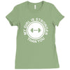 my girl is stronger than you Ladies Fitted T-Shirt