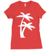 palm tree sticker vinyl decal tropical island beach ocean wall car win Ladies Fitted T-Shirt