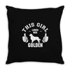 This Girl Loves Her Golden Throw Pillow