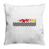 Fire Black Throw Pillow