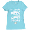 care about pizza and 3 people girls Ladies Fitted T-Shirt