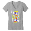 party king design funny humor cool graph baseball Women's V-Neck T-Shirt