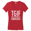 tgif grandma fabulous funny Women's V-Neck T-Shirt