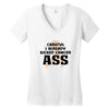 Careful I Already Kicked Cancer Ass Women's V-Neck T-Shirt