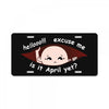April Peeking Out Asian Baby Boy License Plate