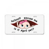 April Peeking Out Baby Girl License Plate