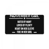 Smartass November Girl License Plate