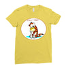calvin hobbes Ladies Fitted T-Shirt