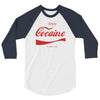 enjoy cocaine funny gray 3/4 Sleeve Shirt