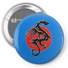 sun dragon with pearl   black red white Pin-back button