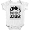 kings are born in october Baby Bodysuit