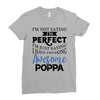 awesome poppa Ladies Fitted T-Shirt