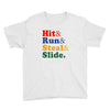 Hit Run Steal  Slide Youth Tee