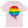 rainbow colored stripes dot running splashes T-Shirt