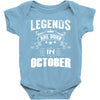 Legends Are Born In October Baby Onesie