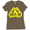 rock on Ladies Fitted T-Shirt