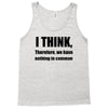 i think funny t shirt humor geek humor smart tee s 3xl Tank Top
