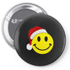 smiley face wears santa hat merry christmas Pin-back button