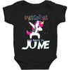 unicorns are born in june Baby Bodysuit