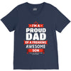proud dad son V-Neck Tee