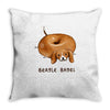 beagle bagel Throw Pillow