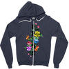 Pride Floral LGBT Colors Zipper Hoodie