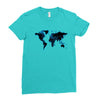 World Map Design Ladies Fitted T-Shirt