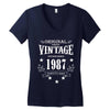 original parts vintage established 1987 perfectly aged Women's V-Neck T-Shirt