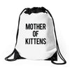 mother of kittens Drawstring Bags