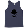 hat wayfarer glasses funny moustache hipster funny geek light tee shir Tank Top