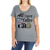 coffee cat Ladies Curvy T-Shirt