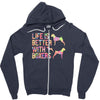 life is better with boxers Zipper Hoodie