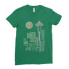 seattle skyline Ladies Fitted T-Shirt